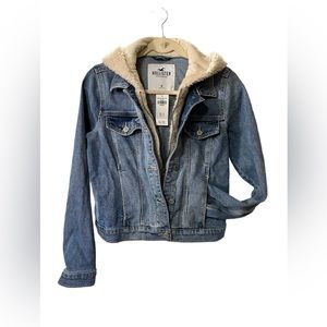 NWT Hollister Blue Jean zip/buckle Hoodie/Jacket